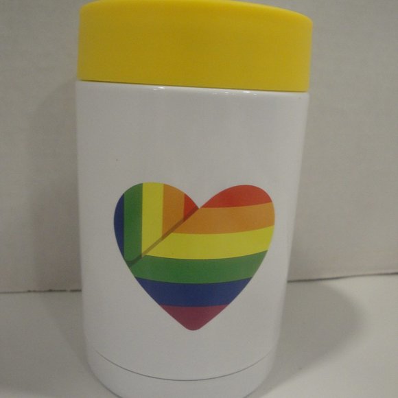 New Bottle & Can Double Wall insulated Temp regulator for drinks Rainbow Heart - Picture 1 of 7